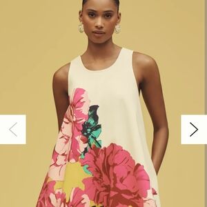 Maeve Asymmetrical Dress - Cream, Pink, Yellow